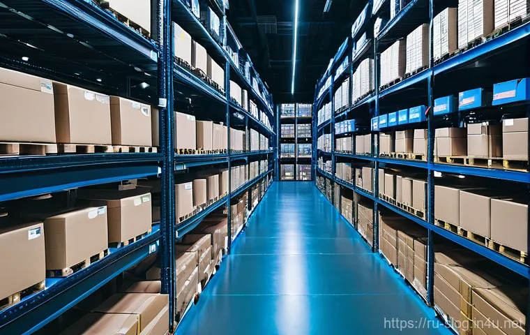 스마트물류 자격증 공부법 팁 - **Prompt:** "A brightly lit, expansive, and highly automated logistics warehouse situated in a moder...