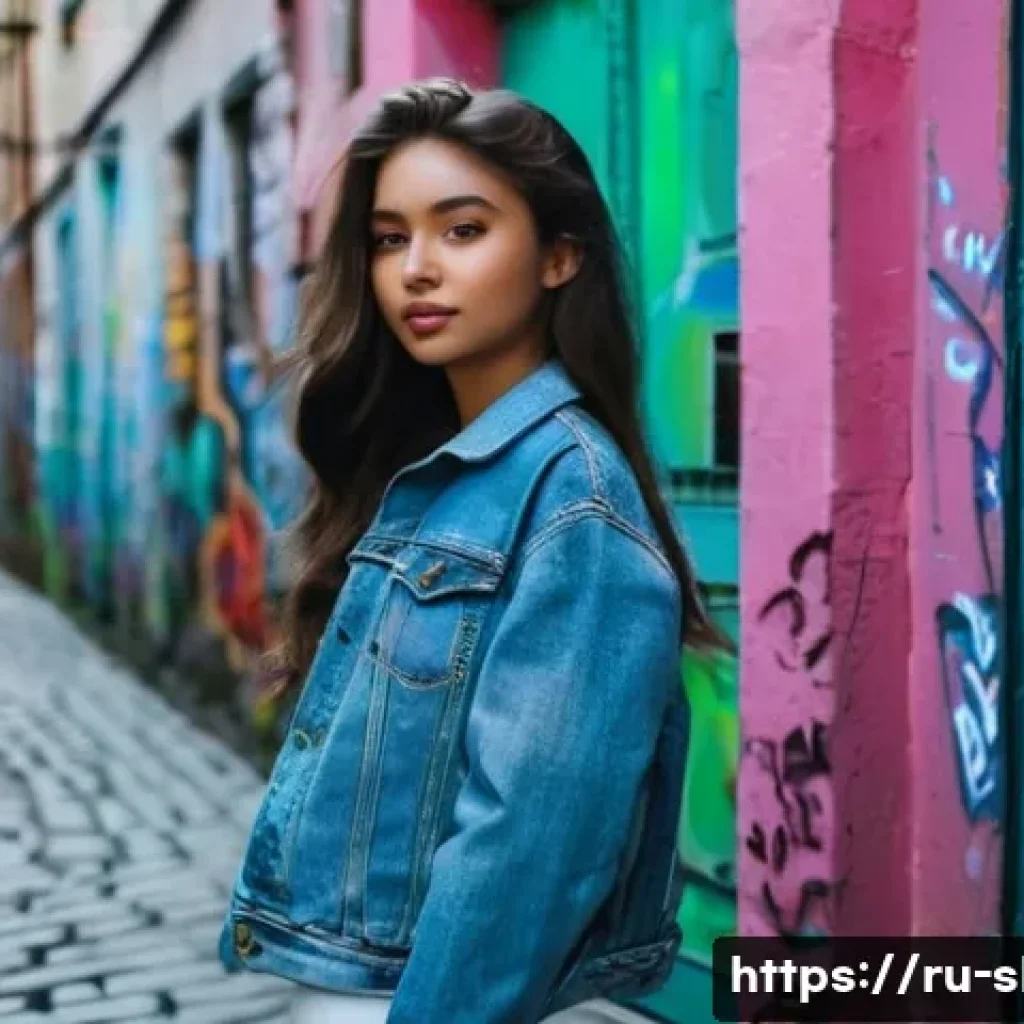 스마트물류 업계 현직자 인터뷰 - **Prompt:** A young woman, 19 years old, wearing a stylish, slightly oversized denim jacket and ripp...