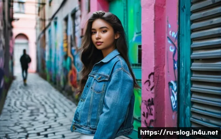 스마트물류 업계 현직자 인터뷰 - **Prompt:** A young woman, 19 years old, wearing a stylish, slightly oversized denim jacket and ripp...