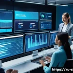 스마트물류 전문가를 위한 자기계발서 - A modern logistics control center with diverse professionals collaborating around digital screens di...